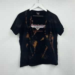 Harley Davidson Cafe Bleach Dyed Short Sleeve Shirt Size Large
